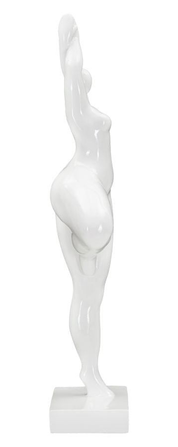 Statua Donnina Yoga 16x45,8x9 cm in Poliresina Bianco-2