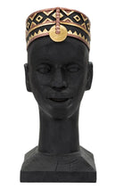 Statua Uomo Masai 25x56x25 cm in Poliresina Nero/Oro-1