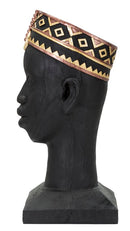 Statua Uomo Masai 25x56x25 cm in Poliresina Nero/Oro-2