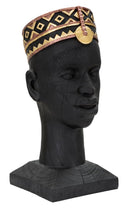 Statua Uomo Masai 25x56x25 cm in Poliresina Nero/Oro-3