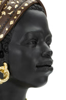 Statua Donna Masai 19x30x18,5 cm in Poliresina Nero/Oro-4