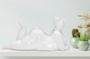 Statua Donnina Yoga Relax 32x16x16 cm in Poliresina Bianco-6