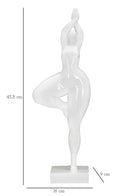 Statua Donnina Yoga 16x45,8x9 cm in Poliresina Bianco-7