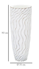 Vaso Alto 35x90x35 cm in Poliresina Bianco-7