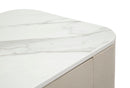 Console Fissa 3 Cassetti Beauty 100x80x40 cm in Legno MDF e Metallo Crema/Oro-7