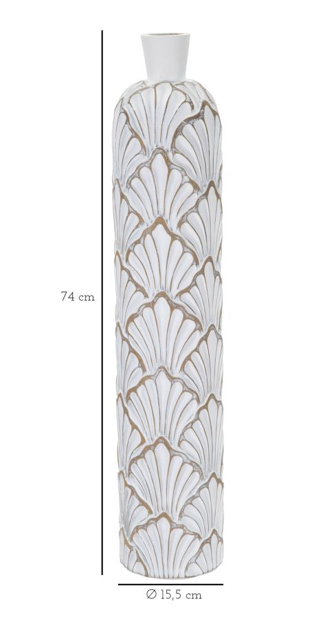 Vaso Panama Tall 15,5x74x15,5 cm in Poliresina Bianco-6