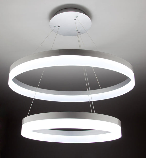 Pendelleuchter 2 LED-Ringe 40x40cm Zaghi Circle sconto