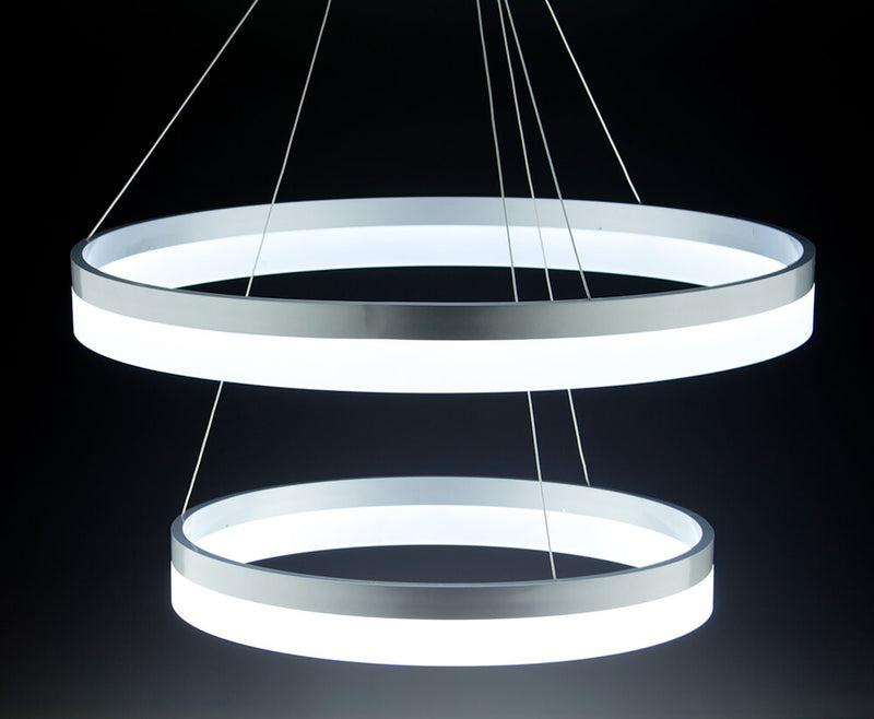 Lampadario a Sospensione 2 Anelli LED 40x40cm Zaghi Circle-3