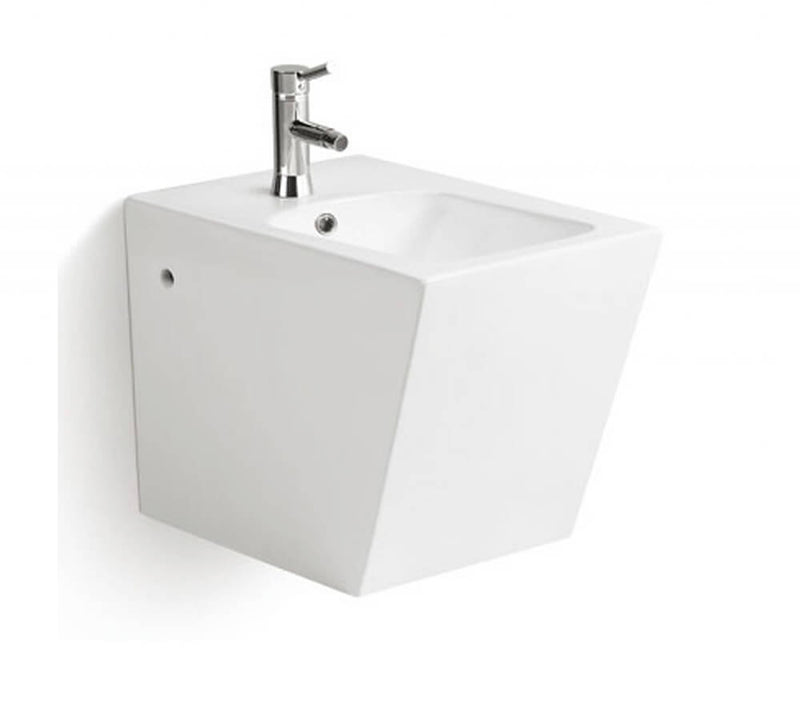 Bidet Sospeso in Ceramica 35,5x55,5x36,5 Cm Vorich Square Bianco-1