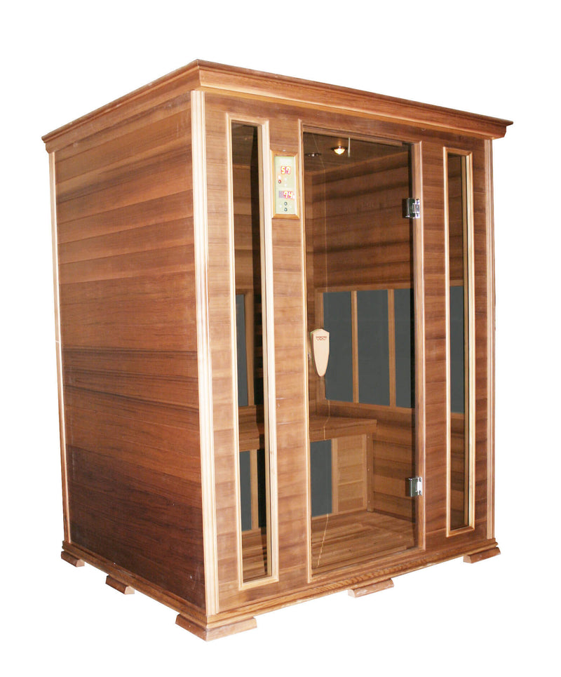 Sauna Finlandese ad Infrarossi 3 Posti 156x125 cm in Legno di Cedro H188 Vorich Diamond-3