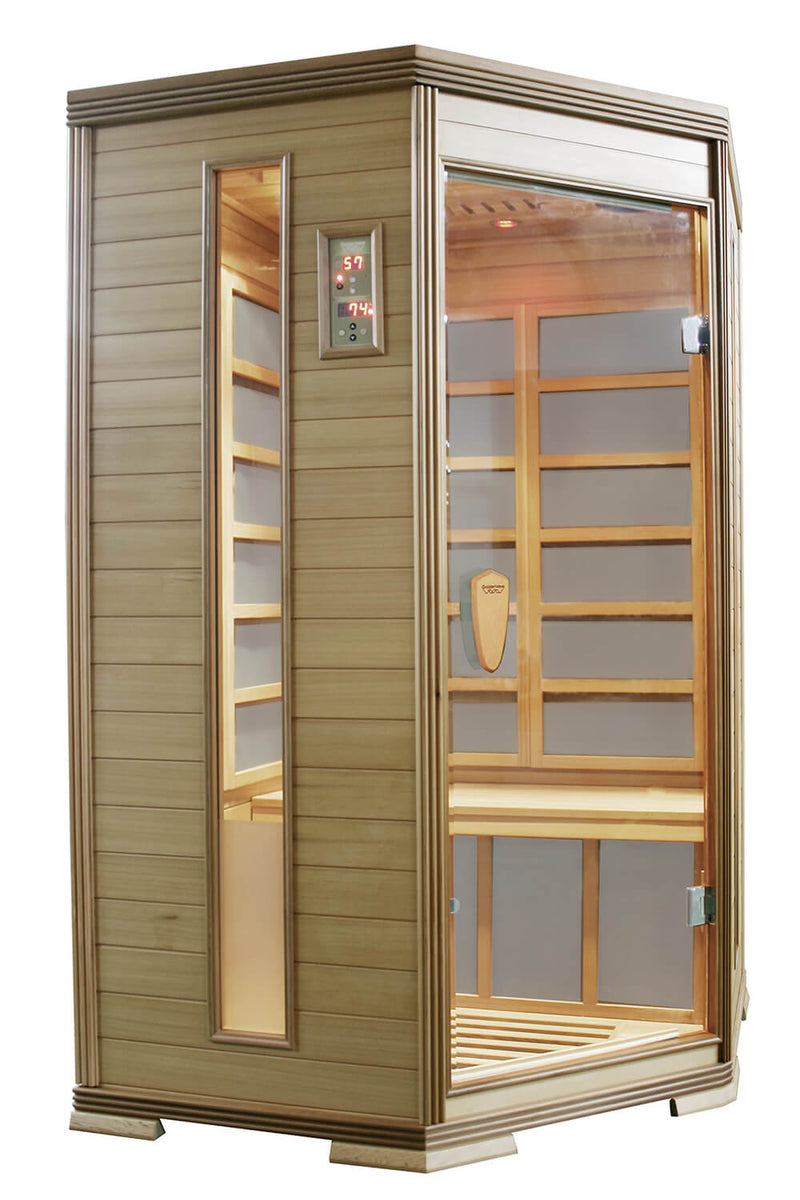 Sauna Finlandese ad Infrarossi 2-3 posti 120x118 cm in Legno di Cedro Canadese H184 Vorich King-4