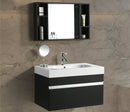 Mobile Bagno Sospeso 90 cm in MDF con Specchiera Vorich Idea Nero-6