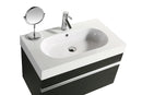 Mobile Bagno Sospeso 90 cm in MDF con Specchiera Vorich Idea Nero-7