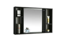 Mobile Bagno Sospeso 90 cm in MDF con Specchiera Vorich Idea Nero-8