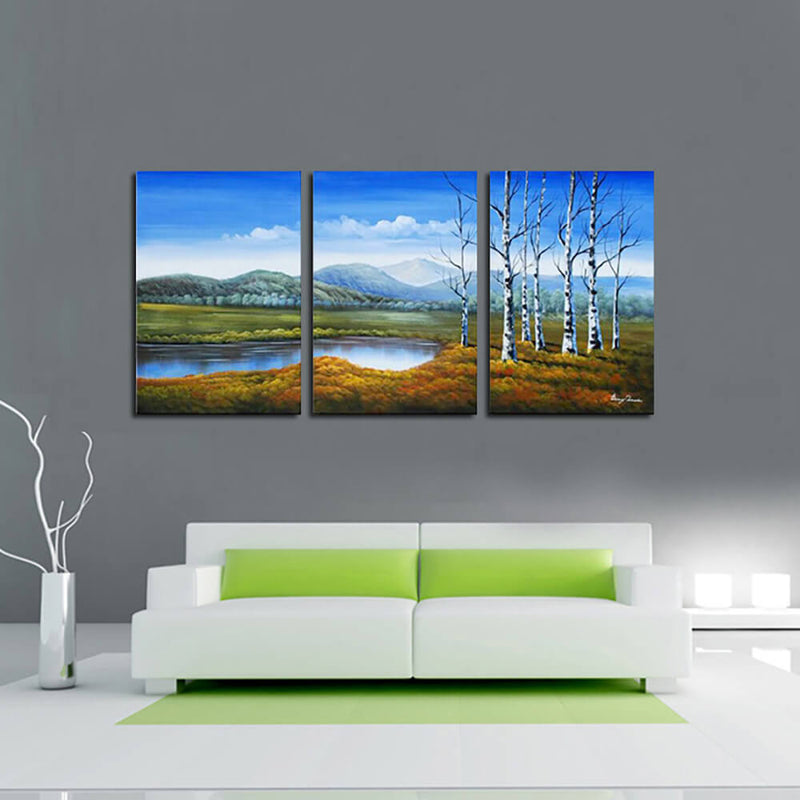 Quadro Moderno Dipinto a Mano Oli su Tela 120 Cm Zaghi Paesaggio N97-4