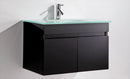 Mobile Bagno Sospeso 80 cm in MDF con Specchiera Vorich Easy Black Nero-8