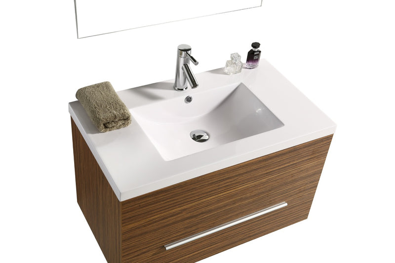 Mobile Bagno Sospeso 80 cm in MDF con Specchiera Vorich Lake Rovere-5