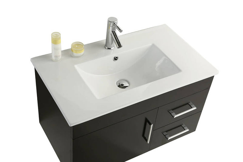 Mobile Bagno Sospeso 80 cm in MDF con Specchiera Vorich Dublino Nero-10