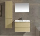 Mobile Bagno Sospeso 81 cm in MDF con Colonna e Specchiera Vorich Miami Sabbia-3