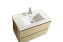 Mobile Bagno Sospeso 81 cm in MDF con Colonna e Specchiera Vorich Miami Sabbia-4