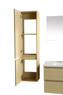 Mobile Bagno Sospeso 81 cm in MDF con Colonna e Specchiera Vorich Miami Sabbia-6