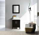 Mobile Bagno 61 cm in Legno Massello con Specchiera Vorich Old England Nero-2