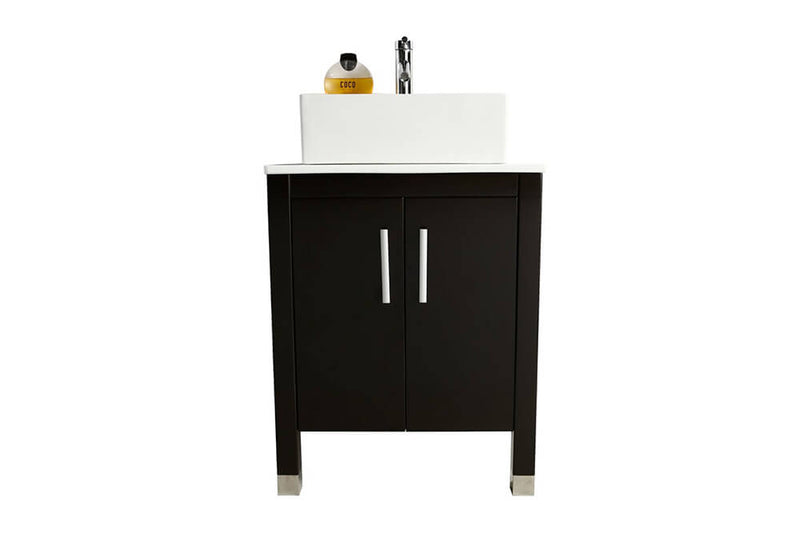 Mobile Bagno 61 cm in Legno Massello con Specchiera Vorich Old England Nero-3