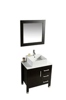 Mobile Bagno 76 cm in Legno Massello con Specchiera Vorich Old England Plus Nero-9