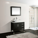 Mobile Bagno 91 cm in Legno Massello con Specchiera Vorich Old England Family Nero-2