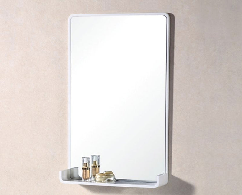 Mobile Bagno Sospeso 60 cm in PVC con Specchiera Vorich White Bianco-9