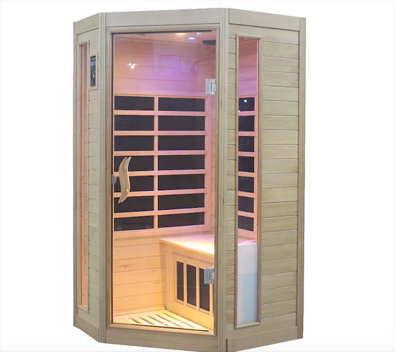 Sauna Finlandese ad Infrarossi 2 posti 107x93 cm in Hemlock Canadese H188 Vorich Princess Eco-1