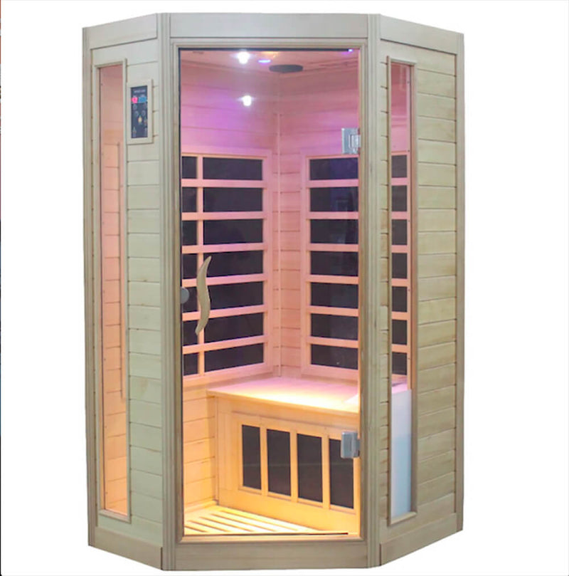 Sauna Finlandese ad Infrarossi 2 posti 107x93 cm in Hemlock Canadese H188 Vorich Princess Eco-3