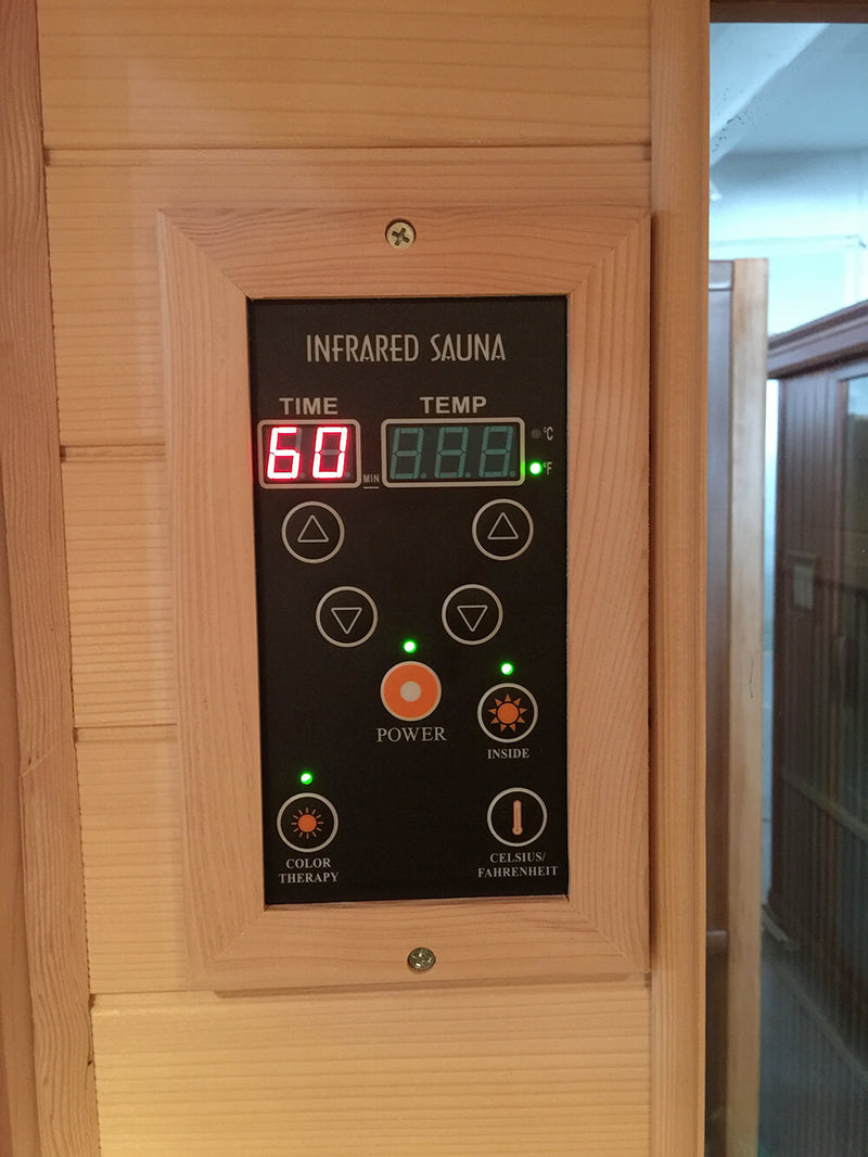 Sauna Finlandese ad Infrarossi 2 posti 125x105 cm in Legno di Cedro Canadese H188 Vorich Esterno-2