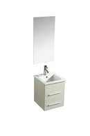 Mobile Bagno Sospeso 41 cm Lavabo e Specchio Vorich Rayan Bianco-1