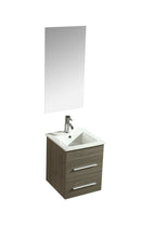 Mobile Bagno Sospeso 41 cm in MDF con Specchio Vorich Rayan Grigio-1