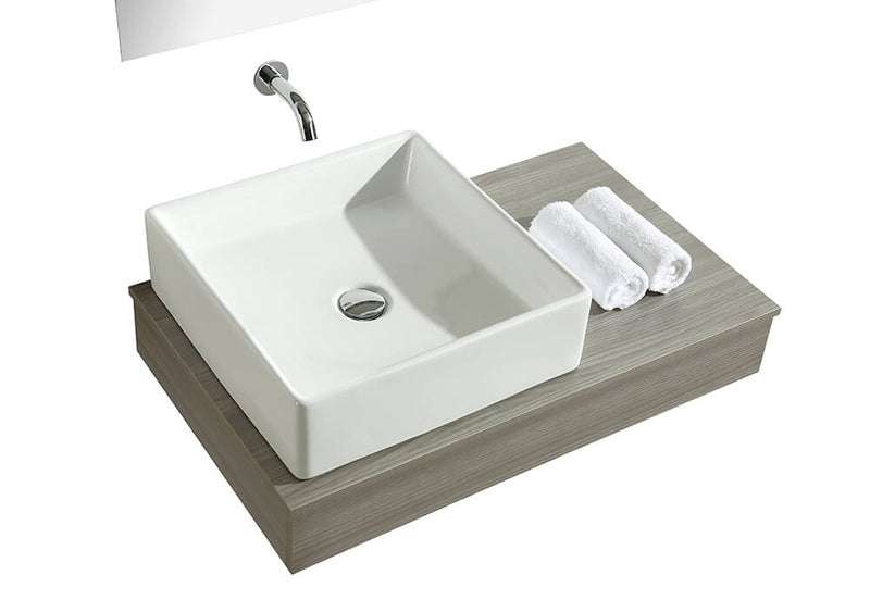 Mobile Bagno Sospeso 85 cm in MDF con Specchio Vorich British Grigio-5