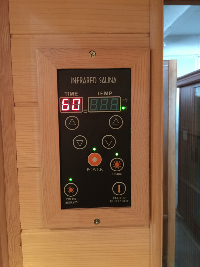 Sauna Finlandese ad Infrarossi 2 Posti 90x90 cm in Legno di Hemlock H188 Vorich Darsena-2