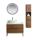 Mobile Bagno 100 cm Lavabo Specchio e 1 Pensile Vorich Paris Rovere-1