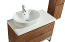 Mobile Bagno 100 cm Lavabo Specchio e 1 Pensile Vorich Paris Rovere-5