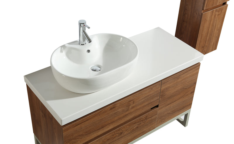 Mobile Bagno Sospeso 120 cm Lavabo Specchio e 1 Pensile Paris-5