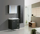 Mobile Bagno Lavabo Specchiera e 1 Pensile Vorich Space England Nero Varie Misure-3