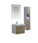 Mobile Bagno Sospeso 60 cm Lavabo Specchio e 1 Pensile Vorich Istanbul Grigio-1