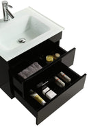 Mobile Bagno Sospeso 60 cm Lavabo e Specchio Vorich Easy Nero-9