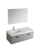 Mobile Bagno Sospeso 130 cm Lavabo e Specchio Agata-5