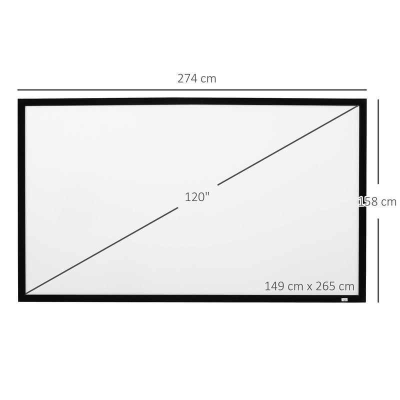 Telo Proiettore 120 Pollici 274x158 cm in PVC Bianco-3