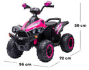 Quad Elettrico per Bambini 12V ATV Speed Rosa-5