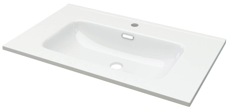 Mobile Bagno Sospeso 74 cm Lavabo e Specchio Tavassi Giove Rovere Chiaro-5