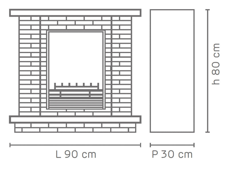 Camino Elettrico da Pavimento 90x80x30 cm Effetto Fiamma 1800W Tigullio-5