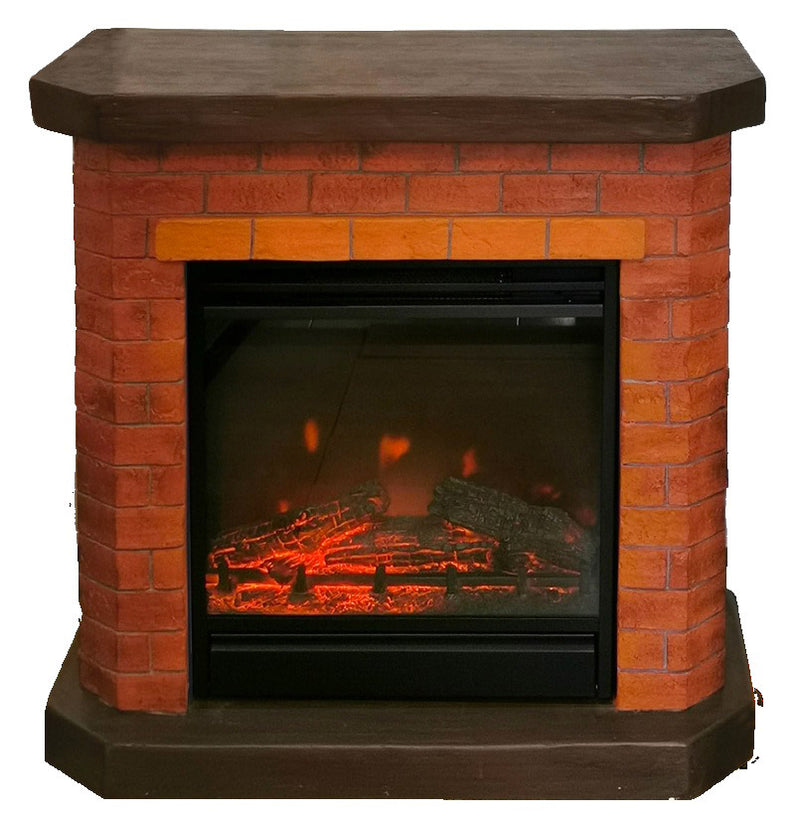 Camino Elettrico da Pavimento 66x65x28 cm Effetto Fiamma 1800W Vannini Bricchetto-1