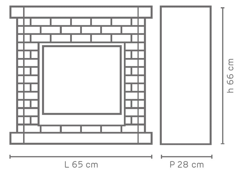 Camino Elettrico da Pavimento 66x65x28 cm Effetto Fiamma 1800W Vannini Bricchetto-3